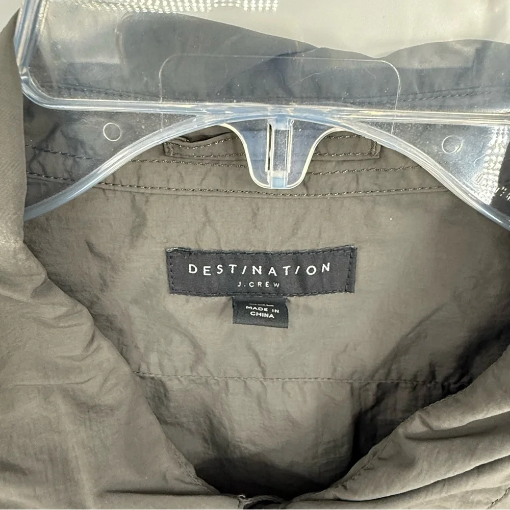Destination J.Crew Packable Travel Jacket Green Size XXL Snap Front Lightweight